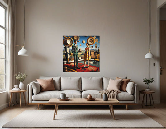 Man and Woman with Clocks