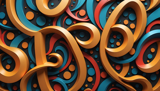 Abstract - Gold Blue and Red