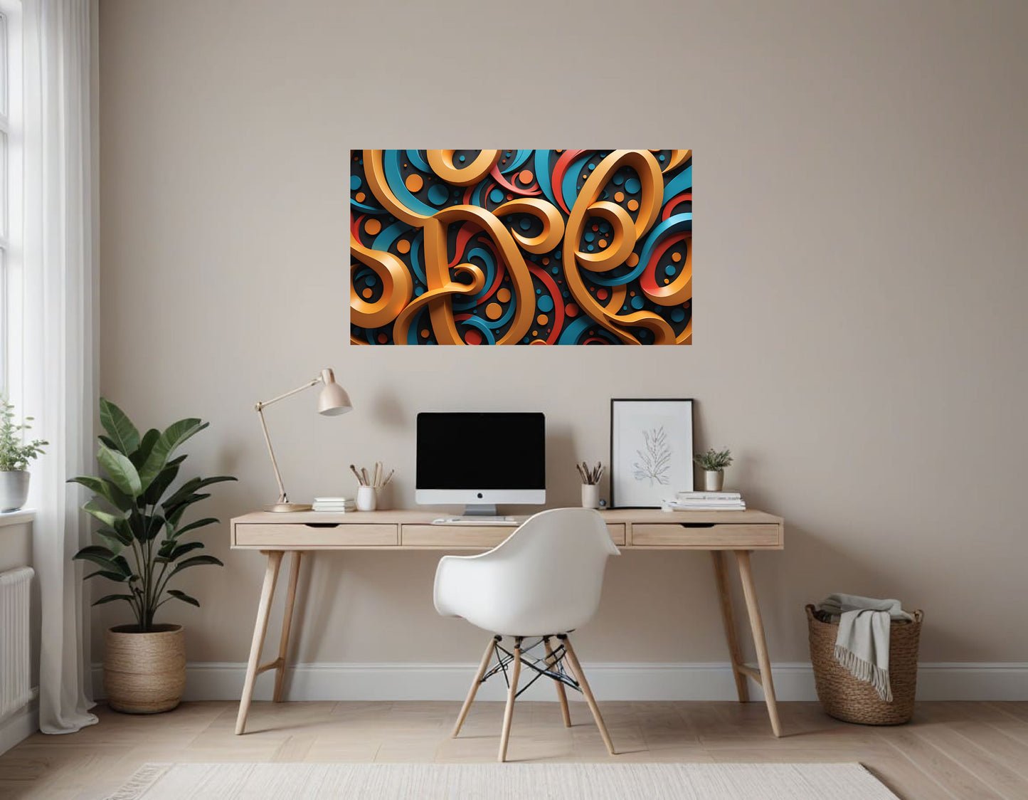 Abstract - Gold Blue and Red