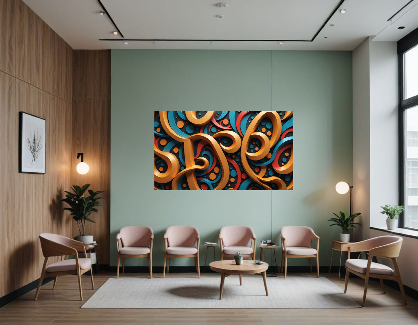 Abstract - Gold Blue and Red