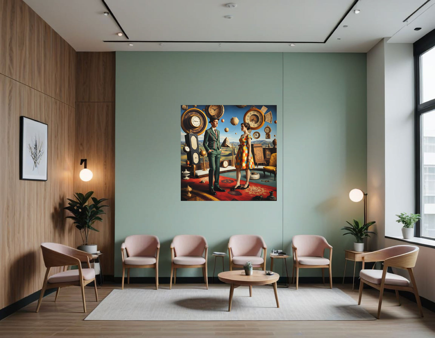 Man and Woman with Clocks