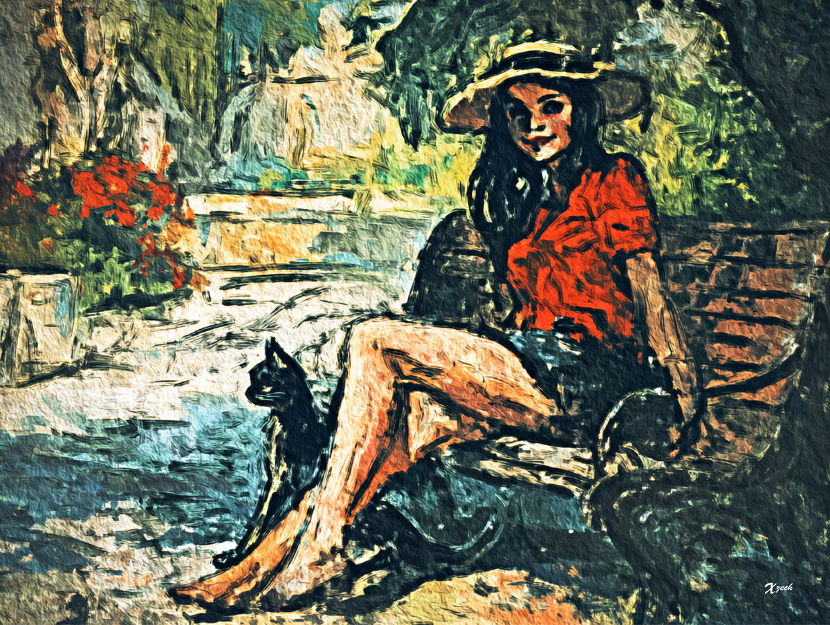 Woman on Park Bench 2